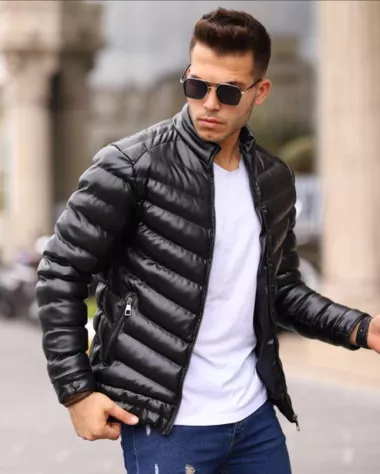 Geaca barbati groasa neagra de iarna 123440 116-5